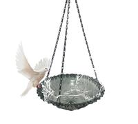 Bagno per uccelli sospeso con catena, per esterni, per il bagno degli uccelli, ciotola per uccelli da appendere, piccolo bagno per uccelli per bere piscina, mattina all'aperto, giardino, terrazza