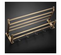 Bagno Portasciugamani Porta Salviette in Ottone Antico,Porta Asciugamani da Parete con Barre Gancio,Pieghevole Appendi Asciugamani Bagno Cucina WC，Finitura Bronzo Spazzolato，Antiruggine,Impermeabile (