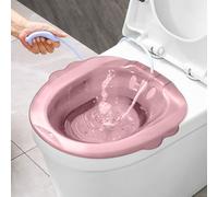 Bagno sitz per emorroidi donne, oltre il bagno di sitz, anti-overflow, kit da bagno, bagno sitz portatile per emorroidi (rosa, con lavato)