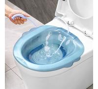 BAGNO SITZ per le emorroidi donne, oltre il bagno di sitz, anti-overflow, kit da bagno, bagno sitz portatile per emorroidi (blu, con lavato)