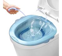 Bagno sitz per toilette, oltre il bagno di sitz con lavato, bagno sitz anti-overflow per emorroidi, kit di ammollo da bagno in sitz per emorroidi postpartum cure private (blu)