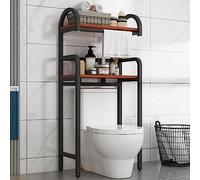 Bagno sopra il ripiano portaoggetti salvaspazio facile da installare Eco Friendly bianco ripiani in plastica teak colore nero 2 strati elegante nizer.