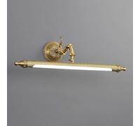 Bagno sopra Le Luci dello Specchio in Ottone, Luce per Quadri A LED, Luce Frontale per Specchio Vintage con Testa della Lampada Girevole, 3 Temperature di Colore, Luci retrò Ip44 P, 56cm/9w