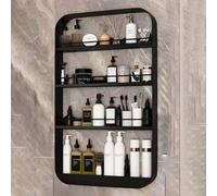 Bagno Sopra Ripiani For WC, Mensola Da Bagno A Parete Senza Perforazione, Organizer For WC Da Bagno, Ripiani Con Telaio Antigoccia, For Camera Da Letto, Cucina, Soggiorno, Piante (Color : Black, Siz