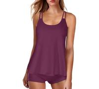 Bagno Uomo Piscina pezzi dimagranti e protettore per donna con bretelle Camicetta a fiori, viola., XXL