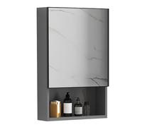 Bagno Wall nizer - Scaffale portaoggetti in lega di alluminio con specchio per bagno, camera da letto, soggiorno, arredamento per la casa, soluzione salvaspazio, design elegante e funzionale