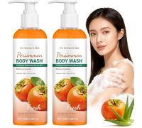 Bagnodoccia al Cachi per il controllo degli odori corporei, detergente profondo e idratante, sapone dal profumo fresco, per rimuovere gli odori intensi