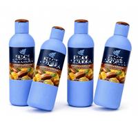 Bagnodoccia Ambra e Argan, Docciaschiuma Profumato con Essenza di Nutrimento, Detergente Delicato per Corpo, Fragranza Calda e Avvolgente, Uso Quotidiano - 4 Unita da 650ml