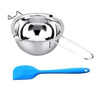 Bagnomaria in Acciaio Inox, 600ml Bagnomaria per Cioccolato con Spatola Blu Boiler Beccucci, Manico Resistente al Calore per Far Fondere Cioccolato, Burro, Caramelle, Formaggio, Candela, Sapone