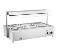Argento Bagnomaria professionale - 6 GN - Con scomparto per carne e scarico | Royal Catering