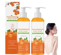 Bagnoschiuma al cachi e tè verde, Bagnoschiuma al cachi per il controllo degli odori corporei, Deodorante naturale per il corpo, Profumo fresco, Pulizia profonda e idratazione del corpo (2 pezzi)