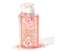 Bagnoschiuma al fiore di ciliegio, 300 ml, gel doccia nutriente e idratante con petali, gel da bagno per una pulizia profonda, esfoliante, ammorbidisce la pelle, detergente idratante delicato per