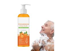 Bagnoschiuma all'estratto di cachi da 120 ml, sapone deodorante per il controllo degli odori forti, trattamento per piedi puzzolenti e odore del corpo, lozione detergente naturale per la pelle per l'u