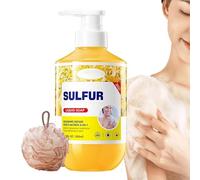 Bagnoschiuma allo zolfo, detergente multiuso 3 in 1 e gel doccia, pulizia profonda e rinfrescante, lenitivo, delicato, per l'igiene quotidiana del corpo, gel doccia per donne e uomini (500ML)