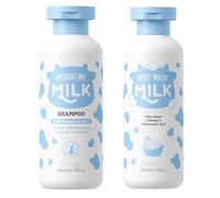 Bagnoschiuma e shampoo al latte, bagnoschiuma idratante e gel doccia, set di shampoo nutriente, deterge efficacemente, lenisce la pelle secca, sapone gel doccia per viso e capelli