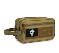 BAGROUPS Borsa per Toilette Tattica Uomo Borsa per Utensili Impermeabili EDC Borsas MOLLE Toilette Militare con Tasca Bagnata e Asciutta Portatrucchi Donna per Campeggio Escursionismo Caccia Cachi