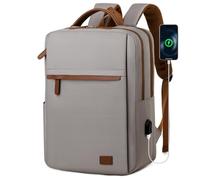BAGROUPS Zaino da Viaggio Aereo 40X30X15 British Airways Air France Bagaglio a Mano Impermeabile Oxford Zainetto Porta PC 15,6 Pollici Piccolo con Caricatore USB Zaino da Lavoro Uomo Donna（Grigio）