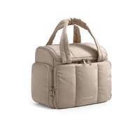 BAGSMART Beauty case da donna con manici imbottiti, borsa per il trucco leggera e gonfia per accessori da trucco, set di pennelli, contenitore da viaggio, cammello