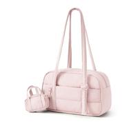 bagsmart Borsa a tracolla da donna, piccola borsa a tracolla, media borsa da bowling con spallacci regolabili, borsa leggera per viaggi, università, vita quotidiana, Colore: rosa., Contemporaneo