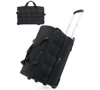 BAGSMART Borsa rolling Duffle da 40 l con ruote e maniglia, IATA Underseat Carry On Bags for Travel with Shoe Compartment, Nero