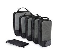 BAGSMART Organizer Valigia 6 Pezzi Set, Packing Cubes Compression Organizzatori Viaggio, Include Borse Porta Scarpe Con Coulisse, Per Zaini, Valigie e Contenitori per La Casa, Nero, 6 pezzi