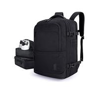 bagsmart Zaino da viaggio 40 l, super grande, espandibile, per laptop da 17 pollici, con borsa e sacco per scarpe, Nero