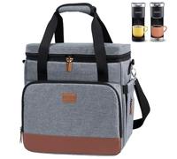 BAGSPRITE Borsa da viaggio per macchina da caffè compatibile con Keurig K-Mini o K-Mini Plus, custodia per caffè monodose con tasche multiple per capsule K-Cup, borsa portaoggetti con tracolla, grigio