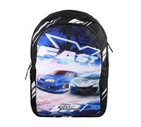 Bagtrotter - Fast And Furious - Zaino scuola - Nero - 2 scomparti con zip - 1 tasca con zip - 32x16x46cm - Spallacci imbottiti - Schienale imbottito - Poliestere - Zaino scuola primaria