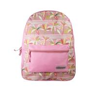 Bagtrotter - Offshore - Zaino scuola - Rosa - Palme - 1 scomparto con zip - 1 tasca con zip - 29x13x40cm - Spallacci imbottiti - Schienale imbottito - Poliestere - Zaino scuola primaria e secondaria
