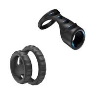 Bagues De Formation En Silicone Noir Masculin De 2 PièCes, Bague De Conception Double Bague Avec Bague D'éChelle De Dragon, Surprise D'Anniversaire