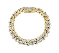 Baguette dorata 14K MOISSanite CUCCHANA CUBANE CAMINA CAMPARE, CUCCHIO DELLA HIP HOP, Gioielli glamour