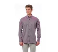 Bagutta Burgundy Cotton Men Shirt - L