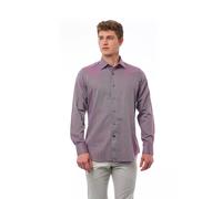 Bagutta Burgundy Cotton Men Shirt - XXL