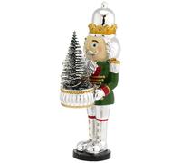 Bagutta Soldatino Schiaccianoci con Alberello LED - Decorazione Natalizia Elegante, Altezza 20 cm, Perfetto per Atmosfera Festiva (Verde)