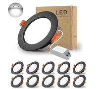 BAGZY 10x Faretti LED da Incasso per Cartongesso,5W Luci Ultrasottili da Soffitto e per l’illuminazione da Interno IP44,Bianco Freddo 6000K,500 Lumen,AC 220-240V,Foro Incasso 70-80mm(Nero)