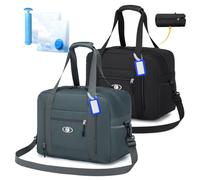 BAGZY 2X Bagaglio a Mano 40x30x20 Wizzair Borsa da Viaggio 25L Borse per Aereo Impermeabile Borsa Viaggio Pieghevole per Ospedale Parto Weekend Sportiva Tracolla Uomo Donna con Sacchetti Sottovuoto