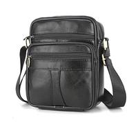 BAGZY Borsello Uomo Tracolla Pelle, Borsa a Tracolla Borsello Uomo Pelle Piccola Borse a Spalla Messaggero Borsello Uomo Tracolla Borsa da Viaggio Organizer portatutto Della Zaino Viaggio (Nero)