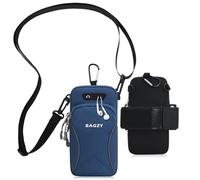 BAGZY Porta Telefono Corsa Da 7,0 Pollici con Tracolla, Porta Cellulare da Braccio Applicabile a Accessori Palestra da Corsa, Yoga, Accessori da Jogging per iPhone 15 Pro/14 Pro Max (Blu)