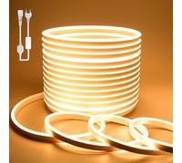 BAGZY Striscia LED Neon 20 Metri Tubo LED Flessibile Esterno Impermeabile Luminosa 220V IP65 120 LED/M Corda Stringa Lampada con Alimentatore di rete e Controller,per Camera da Letto(Giallo)