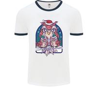 Bah Humbug Grumpy Christmas Owls Uomo Ringer T-Shirt