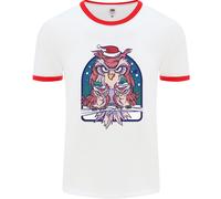 Bah Humbug Grumpy Christmas Owls Uomo Ringer T-Shirt