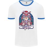 Bah Humbug Grumpy Christmas Owls Uomo Ringer T-Shirt