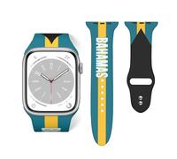 Bahamas Cinturino in silicone con bandiera del marchio Bahamas compatibile con cinturino Apple per iWatch Serie 42 mm 44 mm, taglia unica, in silicone, nessuna pietra preziosa, Eén maat, Silicone,