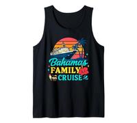 Bahamas Family Cruise Retro Sunset Hibiscus Summer Vacation Canotta