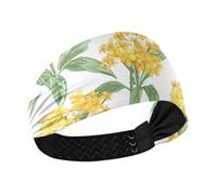 Bahamas Giallo Elder Bellezza Fiori Estivi Raffreddamento panno fasce per le donne Testa elastica per il lavaggio viso tennis basket Palestra Colorato Duchshund Cane Stelle