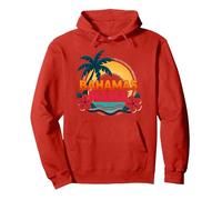 Bahamas Mama Tropical Paradise Beach Vacanza Felpa con Cappuccio, Unisex per Adulti, Rosso, L