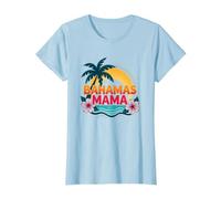 Bahamas Mama Tropical Paradise Beach Vacanza Maglietta, Donna, Celeste, L