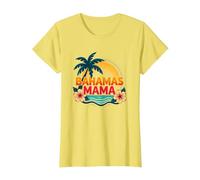 Bahamas Mama Tropical Paradise Beach Vacanza Maglietta, Donna, Limone, L