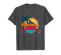 Bahamas Mama Tropical Paradise Beach Vacanza Maglietta, Uomo, Grigio Scuro, L