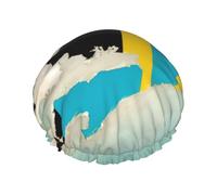 Bahamas Posizione Bandiera Mappa Cuffia da Doccia Donne Riutilizzabili Grande Cuffia da Doccia Uomo Quickdry Cura Dei Capelli Lunghi Brevi